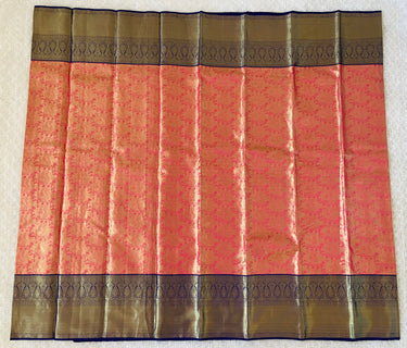 Kanchipuram/Kanchivaram handloom double shade | gold and pink | pure tissue silk saree | Silk Mark | Ships from California